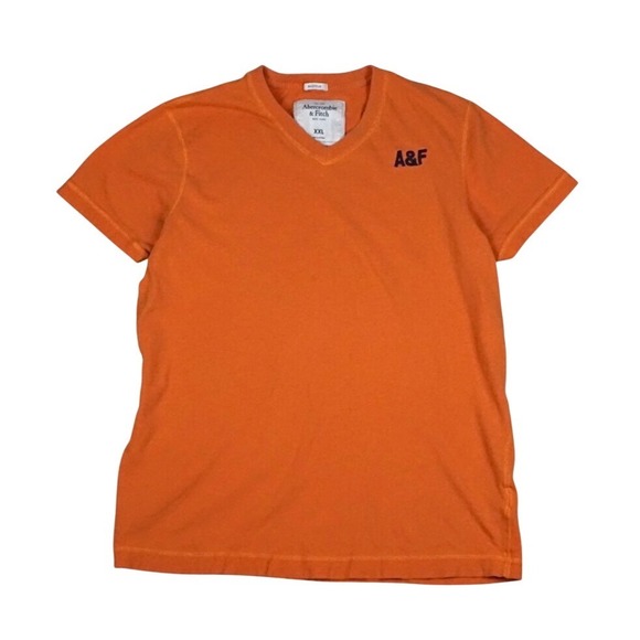 Abercrombie & Fitch Other - Y2K Abercrombie & Fitch Mens 2XL Orange V-Neck Muscle Fit Tee A&F Appliquéd